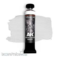 AK Interactive AKG01 - SNOW WHITE - AK GOUACHE 20 ml