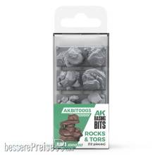 AK Interactive AKBIT0003 - ROCKS & TORS - BASING BITS 12 pieces