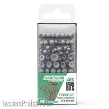 AK Interactive AKBIT0005 - FOREST MUSHROOMS - BASING BITS 63 pieces