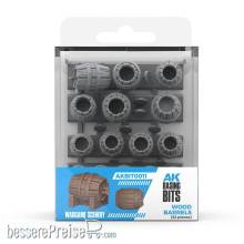 AK Interactive AKBIT0011 - WOOD BARRELS - BASING BITS 32 pieces
