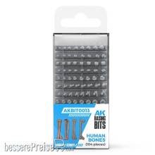 AK Interactive AKBIT0013 - HUMAN BONES - BASING BITS 120 pieces