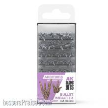 AK Interactive AKBIT0018 - BULLET IMPACT FX - BASING BITS 43 pieces