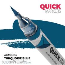 AK Interactive AKMQ013 - TURQUOISE BLUE - QUICK MARKER (Box 6 units)
