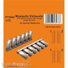Special Hobby 129-P72042 - Mosquito Exhausts (PR and Bombers with two stage Merlins)