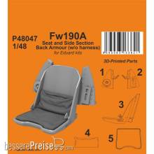 CMK 129-P48047 - Fw190A Seat and Side Section Back Armour (w/o harness) for Eduard