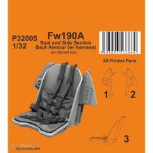 CMK 129-P32005 - Fw190A Seat and Side Section Back Armour (w/ harness) for Revell