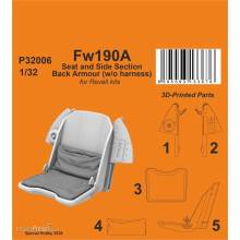 CMK 129-P32006 - Fw190A Seat and Side Section Back Armour (w/o harness) for Revell