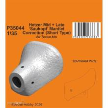 CMK 129-P35044 - Hetzer Mid + Late Saukopf Mantlet Correction (Short Type) for Takom