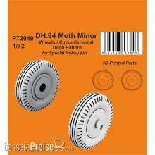 CMK 129-P72049 - DH.94 Moth Minor Wheels / Circumferential Tread Pattern for Special Hobby
