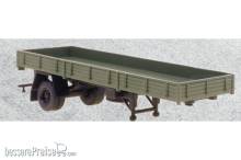 Brekina 55950 - Brekina, Auflieger 1achs Pritsche, oliv/schwarz, 1965, 1:87