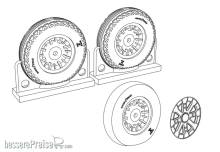 Brengun BRL48116 - F4U Corsair Ribbed-Diamond Thread Wheels set
