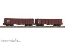 Piko 58235 - 2er Set Offene Güterwagen Eaos DB AG VI mit Holzladung