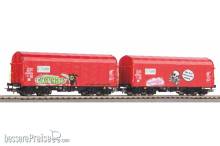 Piko 58257 - 2er Set Schiebeplanenwagen Shimmns mit Graffiti Caib NS VI
