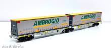 B-Models 59.309 - Doppel-Containerwagen - AAEC ´AMBROGIO shuttle´ - Ep.VI