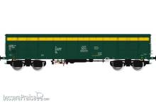Albert Modell 597041 - Polnischer offener Güterwagen PL-DBSRP (DB Schenker Rail Polska), Gattung Eas, in grüner/gelber Farbgebung mit schwarzen UIC-Drehgestellen Typ Y und vier Türen, Ep.VI