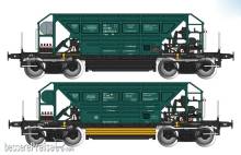 Albert Modell 600045 - 2er Set Selbstentladewagen Facc der PKP - Ep.V in grüner Farbgebung