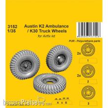CMK 129-3152 - Austin K2 Ambulance / K30 Truck Wheels 1/35 / for Airfix kits