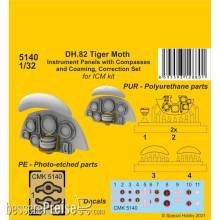 CMK 129-5140 - DH.82 Tiger Moth Instrument P. with Compasses and Coaming, Correction S. in 1:32