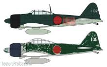 Hasegawa 602437 - 1/72 Mitsubishi A6M2b/A6m3 Zero Fighter, 2 Kits
