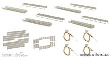 Viessmann 6045 - Startset Etageninnenbeleuchtung, 8 Schienen, 4 verschiedene Größen, 4 LEDs weiß