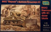 Unimodels UM214 - 1:72 Tank M4A2 with M1 Dozer Blade