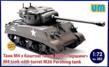 Unimodels UM382 - 1:72 M4 Tank with turret M26 Pershing Tank