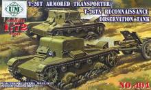 Unimodels UMT404 - 1:72 T-26T Armored transporter/T-26TN Reconnaissance observation tank