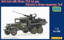 Unimodels UM588 - Truck GAZ-AAA with 25mm 72-K AA gun
