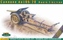 ACE ACE72594 - Italian 105/28 field cannon with rubberized wheels