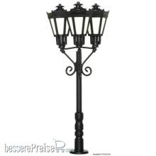 Viessmann 6077 - H0 Parklaterne dreiflammig, schwarz, LED warmweiß