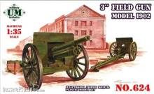 Unimodels UMT624 - 1:72 3inch field gun, model 1902