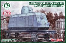 Unimodels UMT667 - 1:72 Armored car DTR-casemate on railway plat