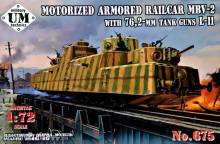 Unimodels UMT675 - 1:72 MBV-2 Motorized armored Railcar with 76,2-mm Tank guns L-11