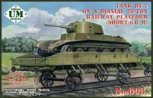 Unimodels UMT693 - 1:72 BT-7 tank on a biaxial 20-ton railway platform (short - 6.6m)