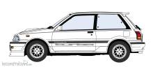 Hasegawa 620777 - 1/24 Toyota Starlet Ep71 Turbo-S, 3-Türer