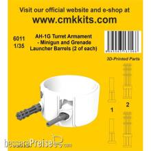 CMK 129-6011 - AH-1G Turret Armament - Minigun and Grenade Launcher Barrels (2 of each) 1/35