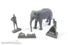 CMK 129-F48345 - WWII RAF Mechanic in India+Elephant with Mahout (2 Fig. + Elephant) in 1:48
