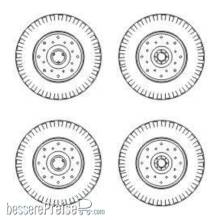 CMK 129-B72040 - Chevrolet C.15A wheels small type 9x16 (Dunlop)