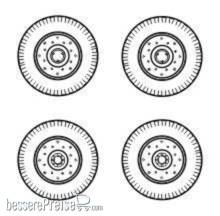CMK 129-B72041 - Chevrolet C.15A wheels small type 9x16 (Firestone)