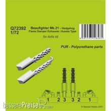 CMK 129-Q72392 - Beaufighter Mk.21 - Hedgehog Flame Damper Exhausts / Aussie Type in 1:72