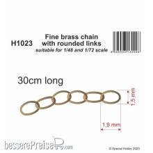 CMK 129-H1023 - 1/48 Fine brass chain with rounded links - suitable for 1/48 and 1/72 scale