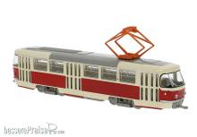 Brekina 64500 - Brekina, Tatra T3/T4, hellbeige/rot, 1970, 1:87