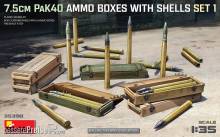 MiniArt 35398 - 7.5cm PaK40 Ammo Boxes w/Shells Set 1