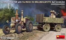 MiniArt 53008 - German Tractor with Fla-MG151/20 Drillingslafette Auf Sd.Anh.Ost