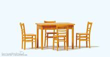 Preiser 65809 - 1:43 Tisch, 4 Stühle