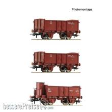 Roco 6600088 - 3-tlg. Set: Offene Güterwagen, FS