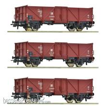 Roco 6600115 - 3-tlg. Set: Offene Güterwagen, DR