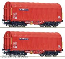 Roco 6600226 - 2-tlg. Set: Schiebeplanenwagen, NACCO