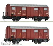 Roco 6600248 - 2-tlg. Set: Gedeckte Postgüterwagen, DBP