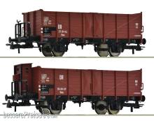 Roco 6600253 - 2-tlg. Set: Offene Güterwagen, DR